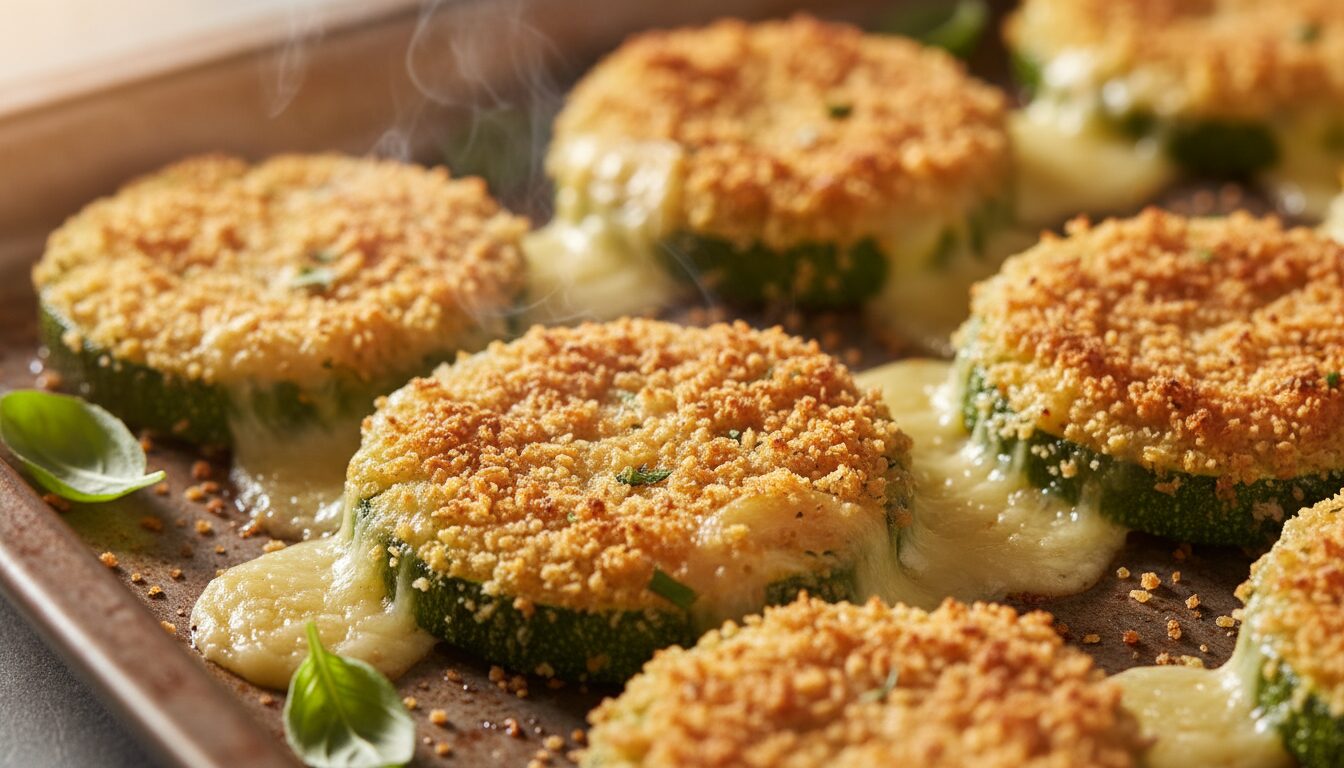 découvrez une recette délicieuse de courgettes panées à la chapelure panko, gratinées au four pour un plat croustillant et savoureux, parfait en accompagnement ou en entrée.